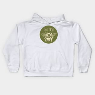 Bee Kind in Mossy Green Kids Hoodie